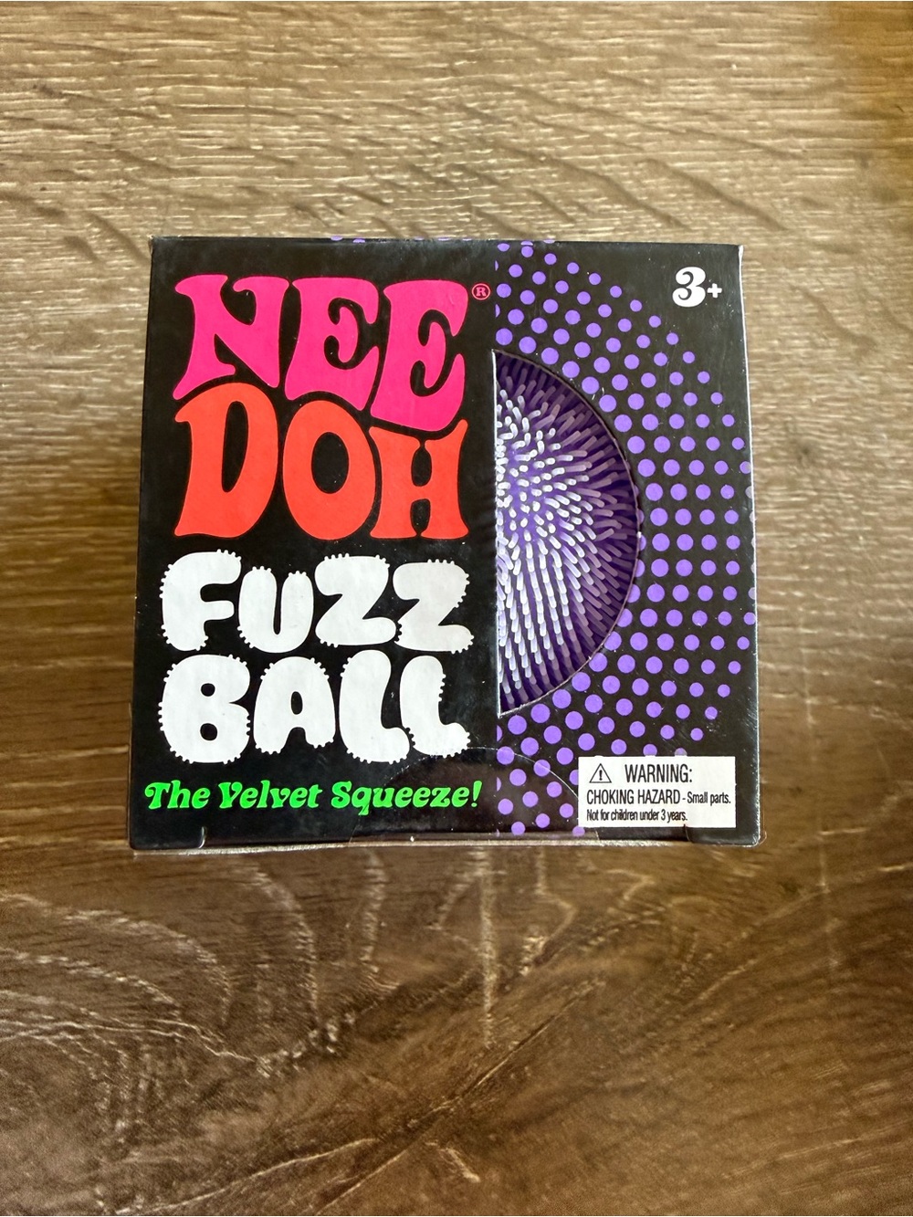 Needoh Fuzz Ball “ The Velvet Squeeze” Squish sensory stress reliever PURPLE NIB